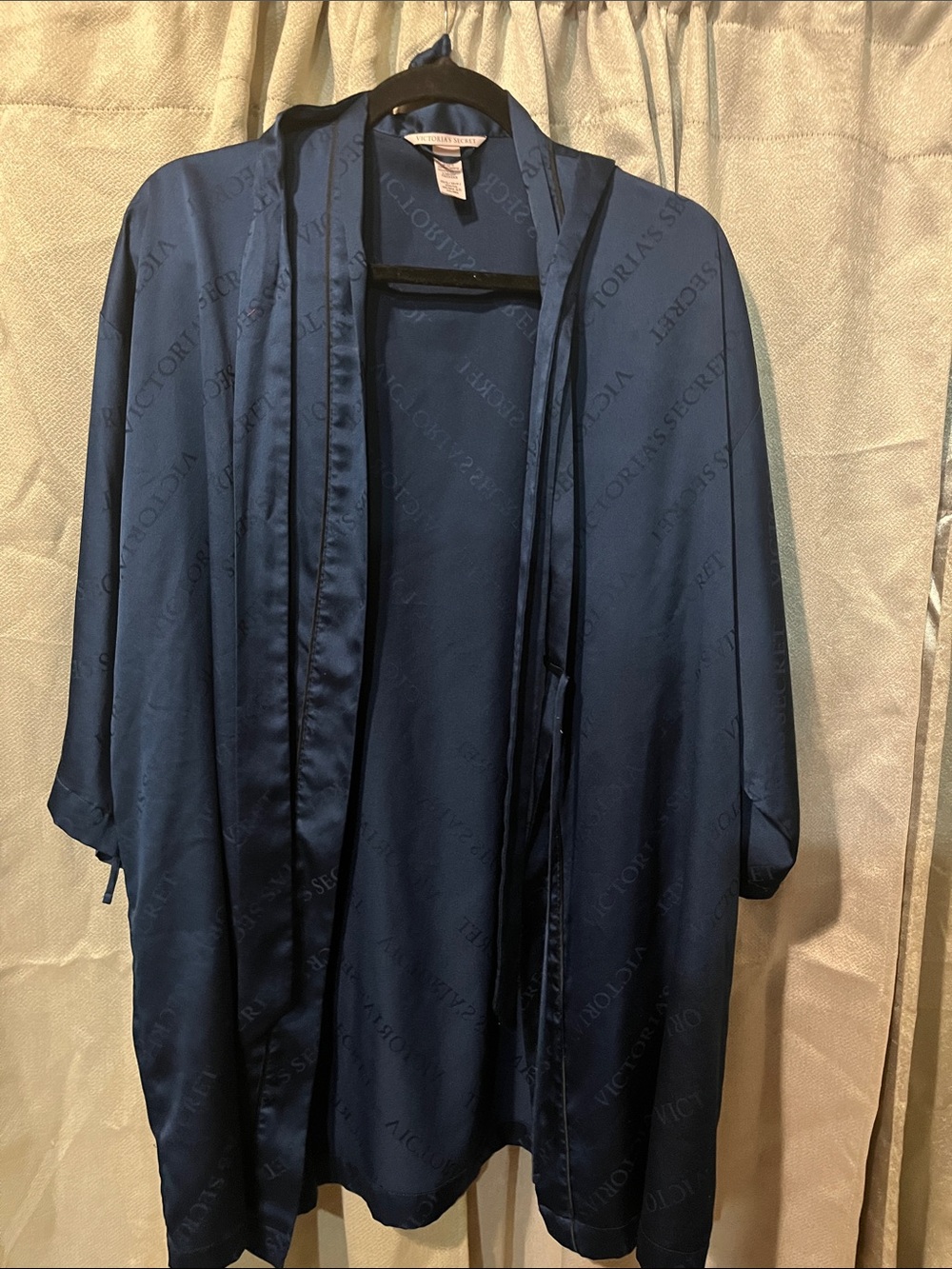 Victoria's Secret Navy Satin Robe-Style Jacket size XS